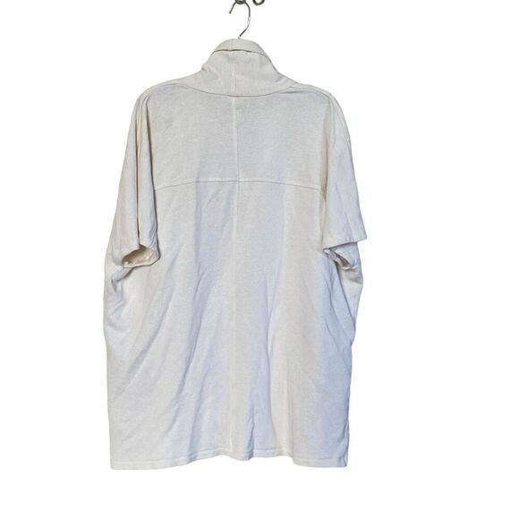 Eileen Fisher Ecru Oversized Cotton Terry Side Tie Kimono Wrap Jacket Large - Picture 6 of 15